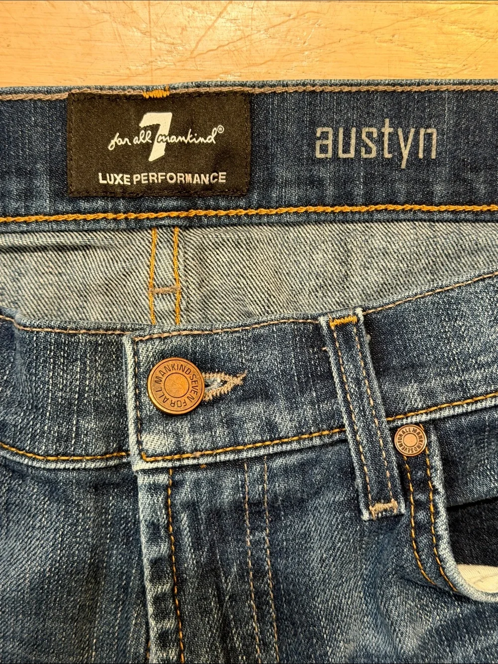 Men's 7 for All Mankind Dark Blue Austyn Straight Jeans - Size 33